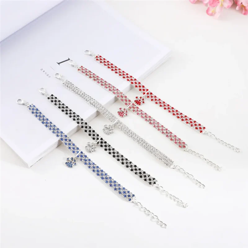 Adjustable Crystal Diamond Elastic Pendant Wedding Small pet Necklace Jewelry