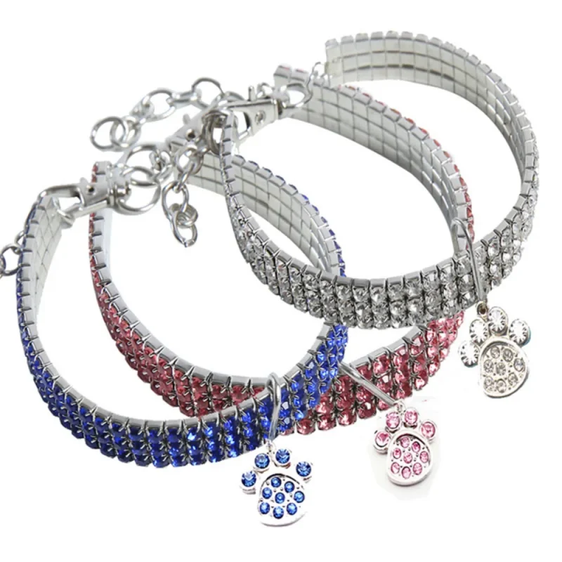 Adjustable Crystal Diamond Elastic Pendant Wedding Small pet Necklace Jewelry