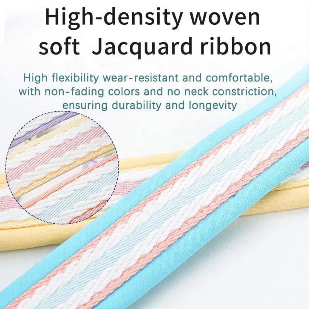 high-density woven soft jacquard ribbon high flexibility wear-resistant and comfortable. with non-fading colors and no neck constriction, ensuring durability and longevity
