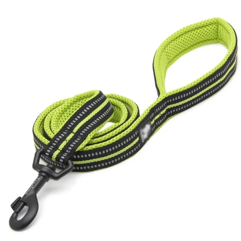 turelove reflective dog leash puppy walking lead black and green color
