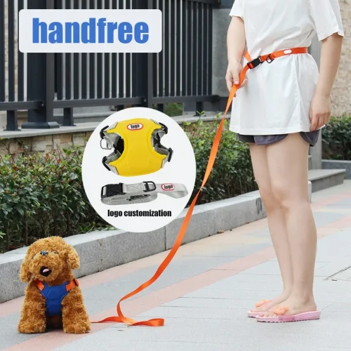 handfree dog outdoor adjustable vest leash chest harness set