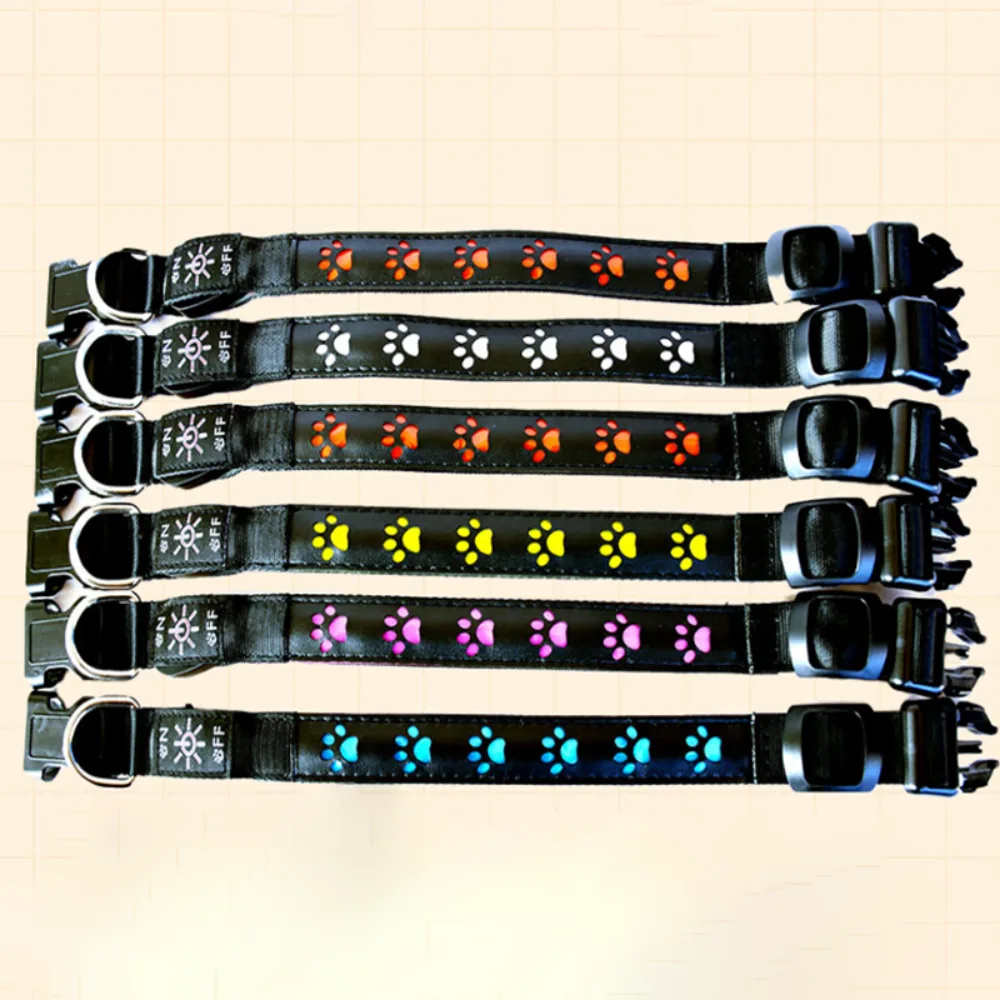 LED dog safety collar usb chargable multi-color options