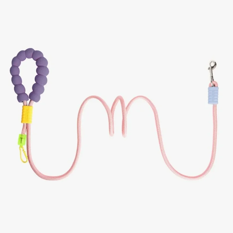 Dog Leash can be Worn Cross-Body with Cloud Foam Cotton Handle pink color