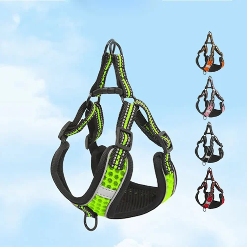 New Style Pet Leash Vest Harness With Mesh Fabric For Summer Walking Training With Reflective Strip