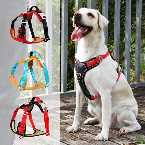 reflective Oxford adjustable soft padded dog harness