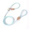 no pull pet training leash strong rope sky blue color