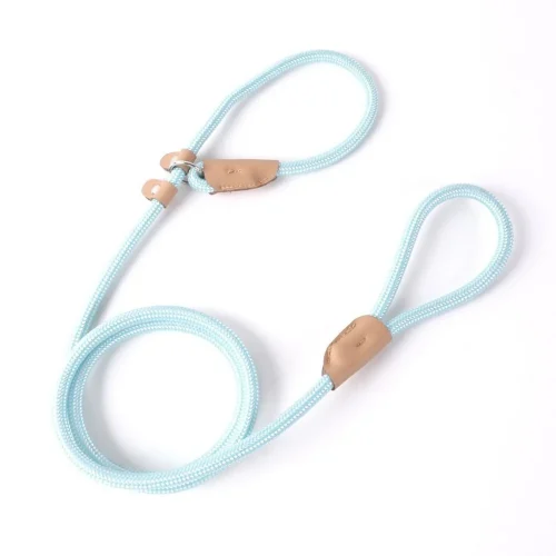 no pull pet training leash strong rope sky blue color