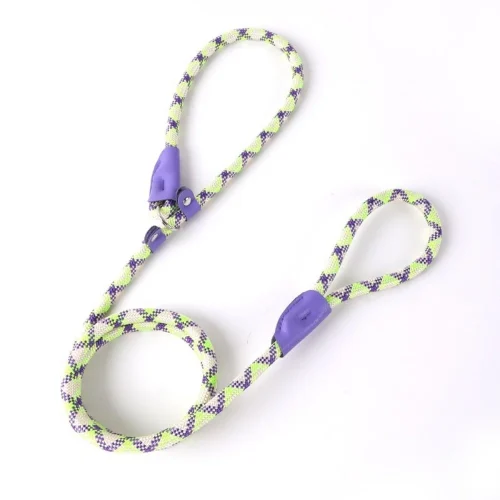 no pull pet training leash strong rope purple color