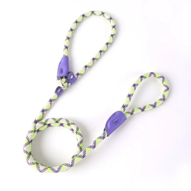no pull pet training leash strong rope purple color