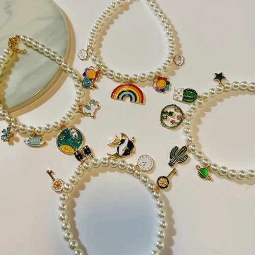 Dog Cat Pearl Collar with Necklace Accessories