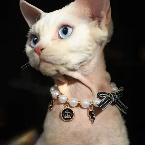 Dog Cat Pearl Collar Necklace Chain Sweet Decorations