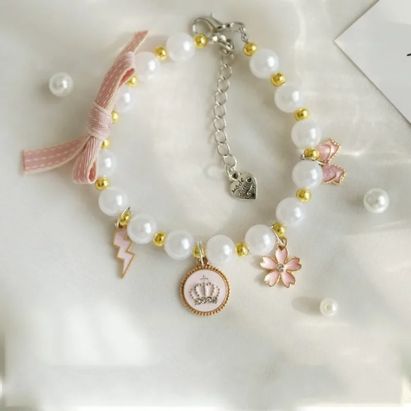 collar with pink decorations