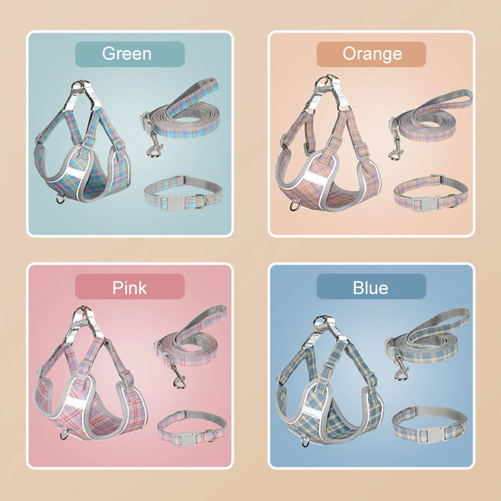 four colors green orange pink blue
