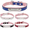 Adjustable PU Leather Pet Collar with Engraved ID Tag and Padded