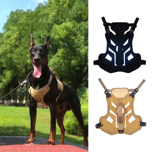 Reflective Tactical Dog Harness Working Training Easy Control Pet Vest