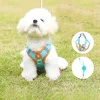 Suede adjustable pet safety vest harness with leash