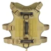 adjustable tactical large pet harness vest with three handles